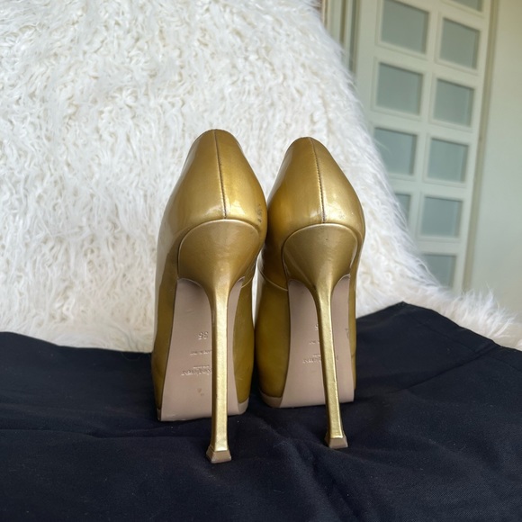 Vintage VSL Saint Laurent gold platform heels - Picture 8 of 12